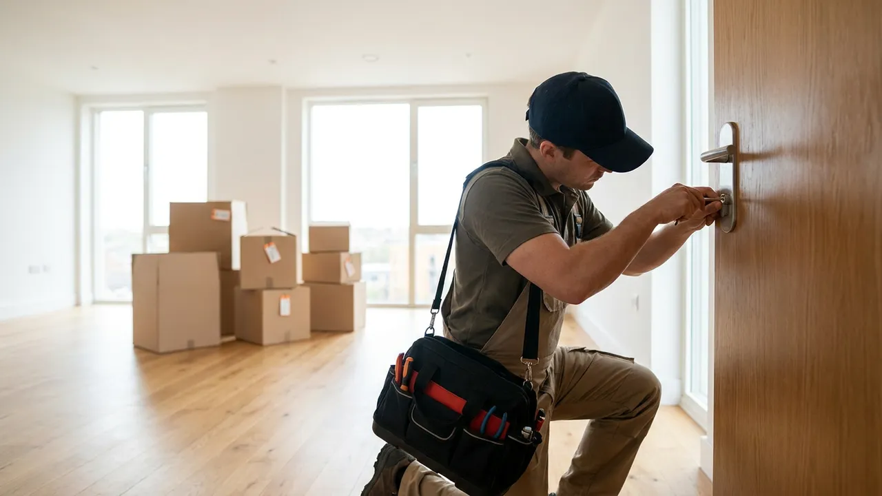 Remise de clés devant une porte d'appartement lors d'un emménagement à Bry-sur-Marne